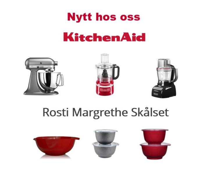 Röda, gråa och svarta köksapparater från Kitchen Aid. Produkterna är en del av en kampanjen vi har just nu.